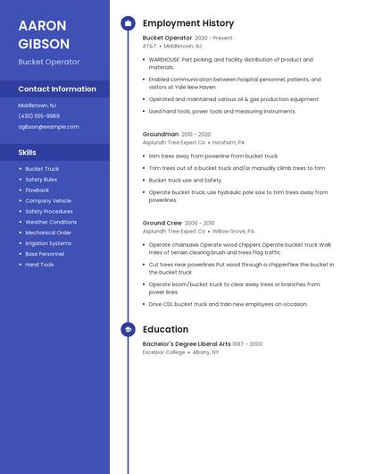 Bucket Operator Resume