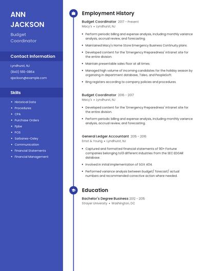 Budget Coordinator Resume