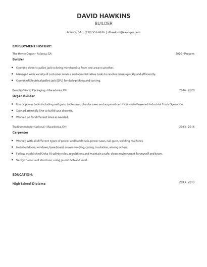 Builder Resume
