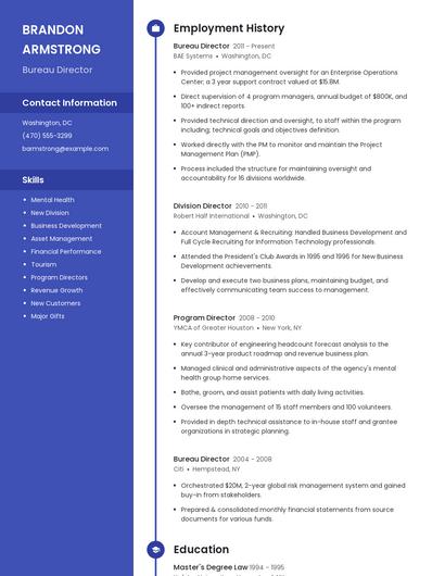 Bureau Director Resume