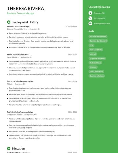 Business Account Manager Resume