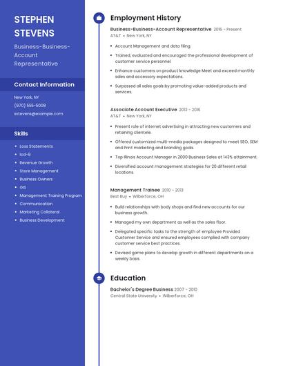 Business-Business-Account Representative Resume