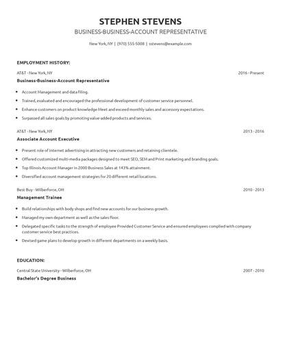 Business-Business-Account Representative Resume