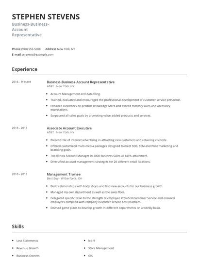 Business-Business-Account Representative Resume