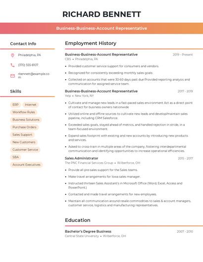 Business-Business-Account Representative Resume