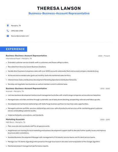 Business-Business-Account Representative Resume