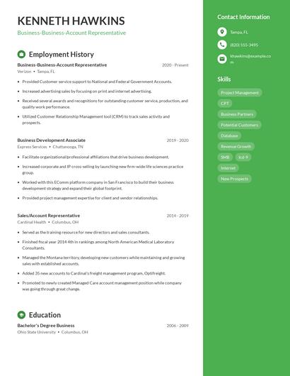 Business-Business-Account Representative Resume
