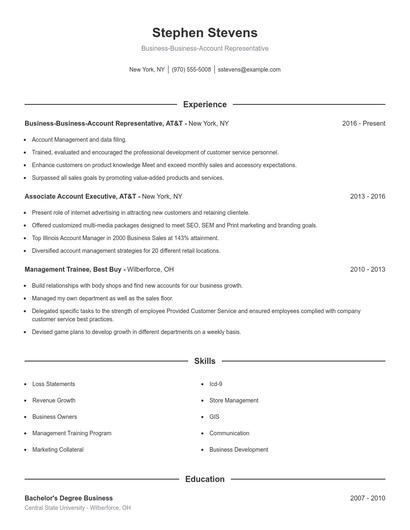 Business-Business-Account Representative Resume