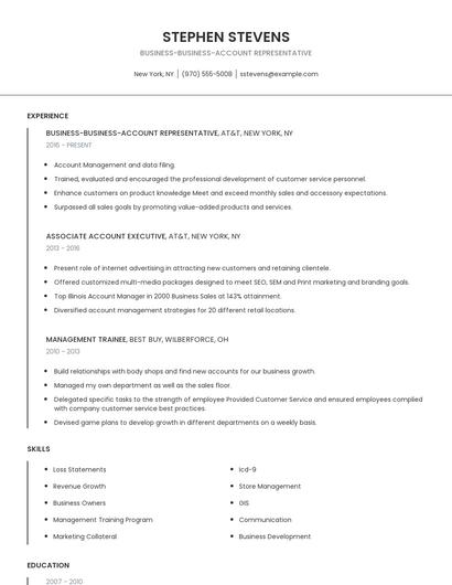 Business-Business-Account Representative Resume