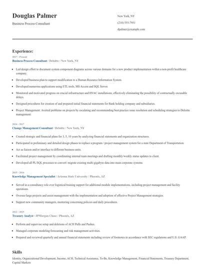 Business Process Consultant Resume