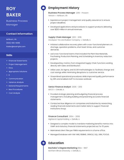 Business Process Manager Resume