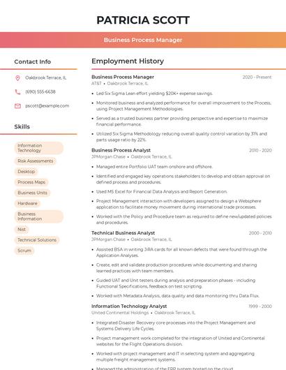 Business Process Manager Resume