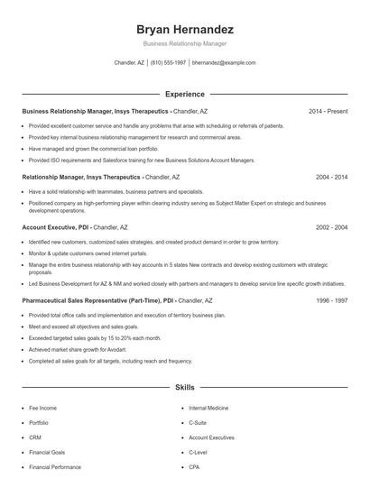 Business Relationship Manager Resume