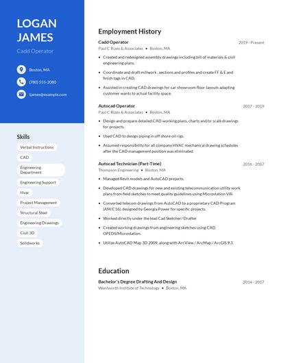 Cadd Operator Resume
