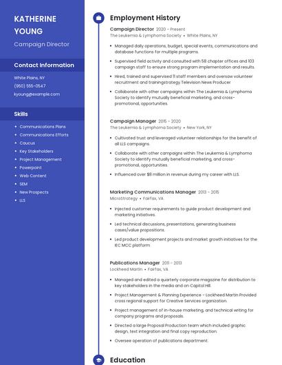 Campaign Director Resume