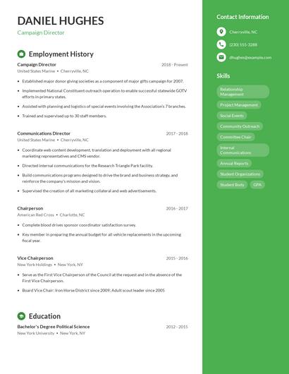 Campaign Director Resume