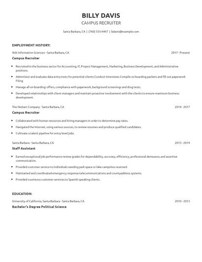 Campus Recruiter Resume