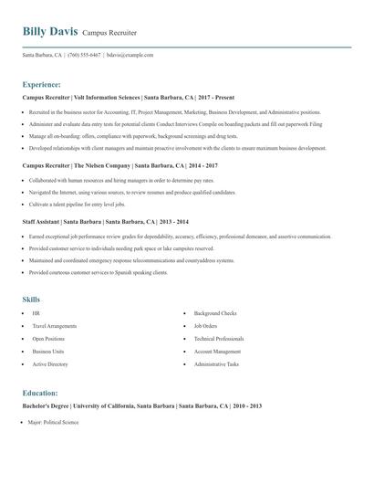 Campus Recruiter Resume