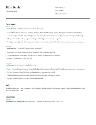 Campus Recruiter Resume