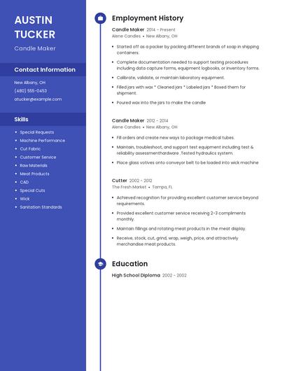 Candle Maker Resume