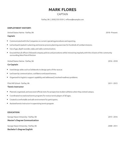 Captain Resume