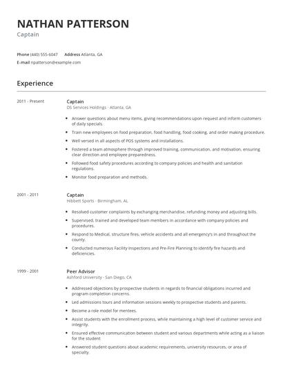 Captain Resume