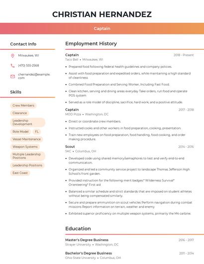 Captain Resume