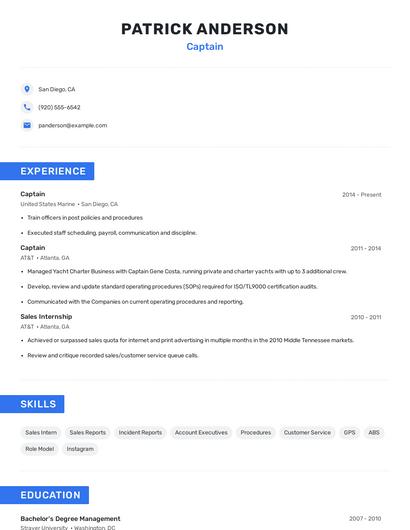 Captain Resume