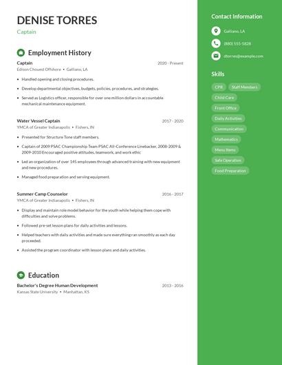 Captain Resume