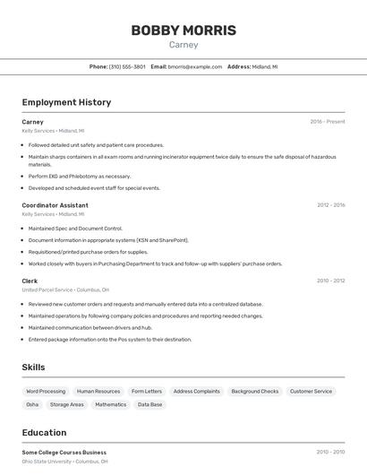 Carney Resume