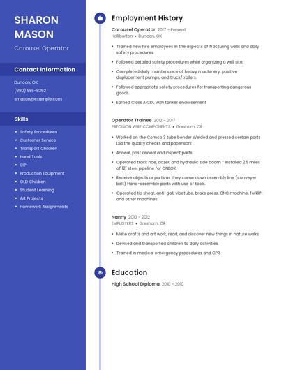 Carousel Operator Resume