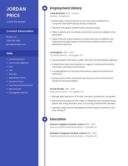 Case Reviewer Resume