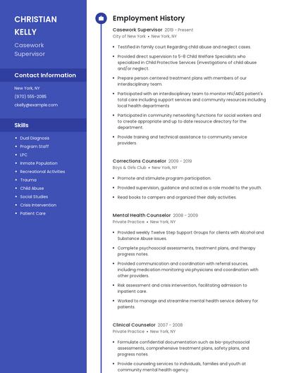 Casework Supervisor Resume