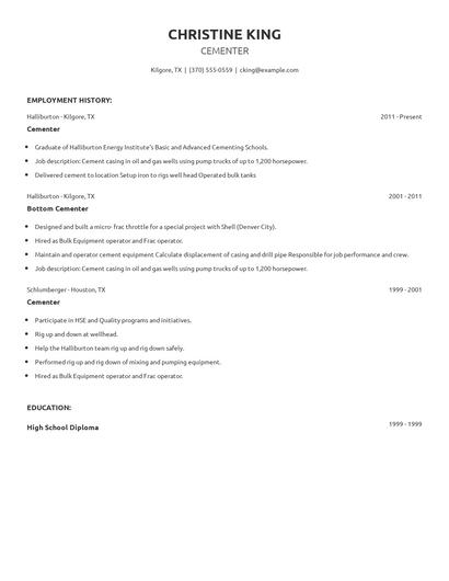 Cementer Resume
