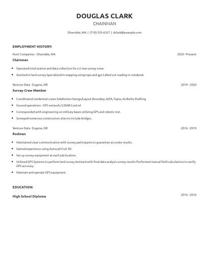 Chainman Resume