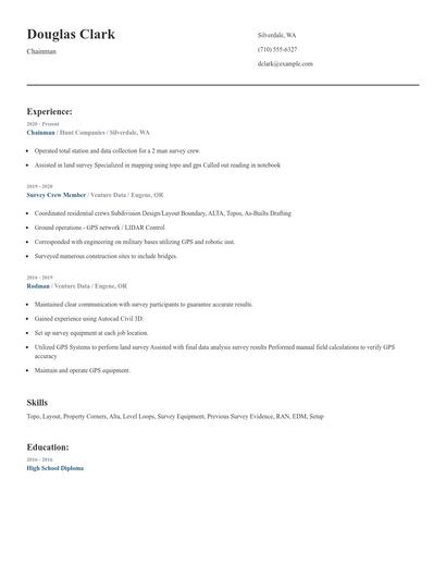 Chainman Resume