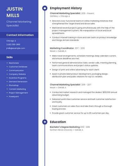 Channel Marketing Specialist Resume