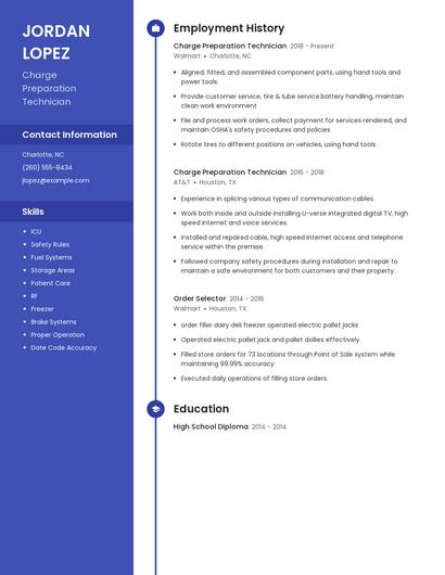 Charge Preparation Technician Resume