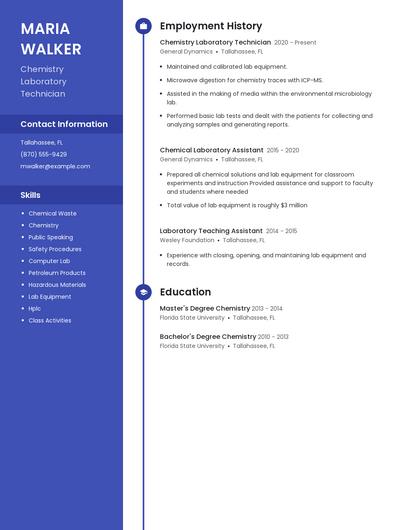 Chemistry Laboratory Technician Resume