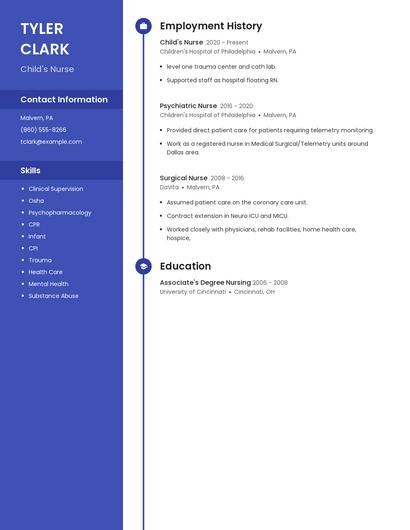 Child's Nurse Resume