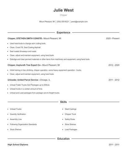 Chipper Resume