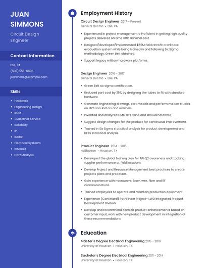 Circuit Design Engineer Resume