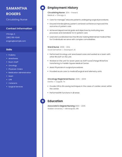 Circulating Nurse Resume