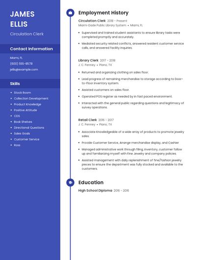 Circulation Clerk Resume