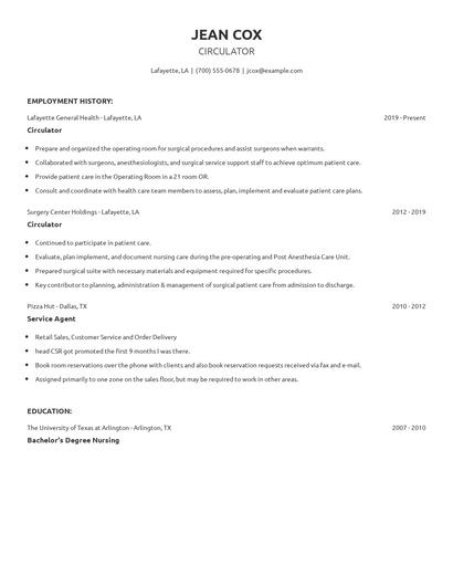 Circulator Resume