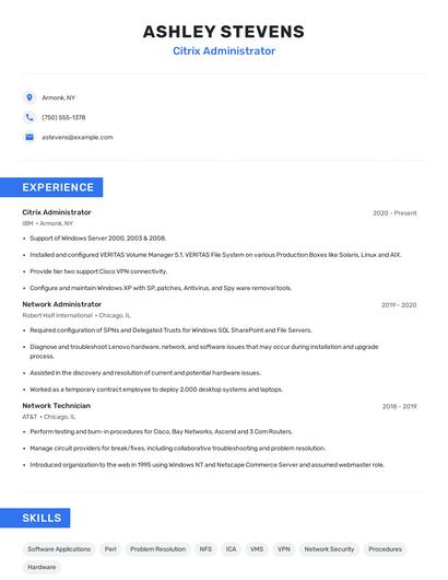 Citrix Administrator Resume