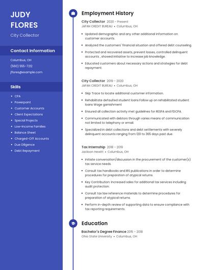 City Collector Resume