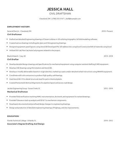 Civil Draftsman Resume