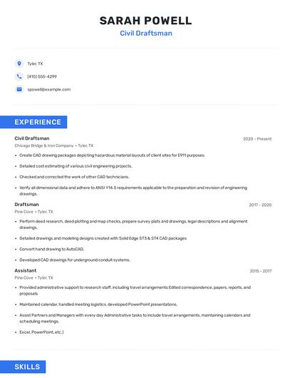 Civil Draftsman Resume
