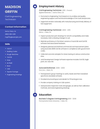 Civil Engineering Technician Resume